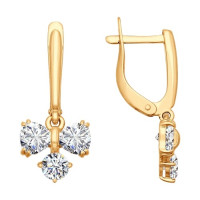 Серьги из золота с фианитами 17758