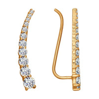 Золотые серьги с фианитами «Сияние звезд» 17327