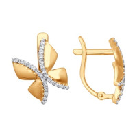 Серьги из золота с фианитами 15470