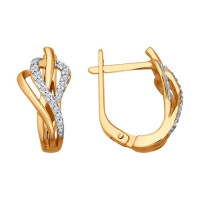 Серьги из золота с фианитами 12456