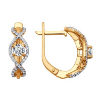 Серьги из золота с фианитами 12364