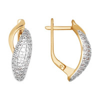 Сияющие золотые серьги с фианитами 11321 для особых моментов