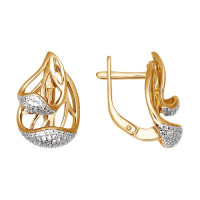 Серьги из золота с фианитами 11217