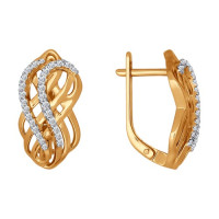 Серьги из золота с фианитами 11006