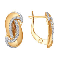Серьги из золота с фианитами Искристая элегантность 10575