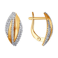 Серьги из золота с фианитами 10288