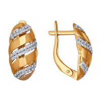 Серьги из золота с фианитами 10286