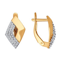 Серьги из золота с фианитами 10284