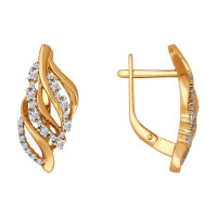 Серьги из золота с фианитами 10804