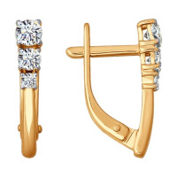 Серьги из золота с фианитами 9555