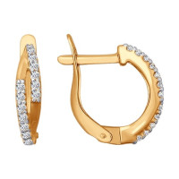 Серьги из золота с фианитами 9428