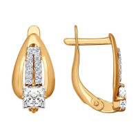 Серьги из золота с фианитами «Сияние звездной ночи» 9366