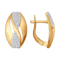 Серьги из золота с фианитами 8863 Искрящиеся в лучах света