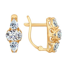 Серьги из золота с фианитами