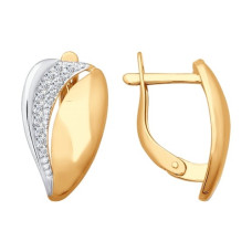 Серьги из золота с фианитами