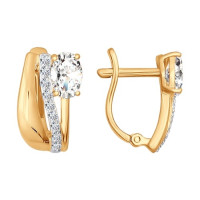 Серьги из золота с фианитами 8488 «Сияние дневной росы»