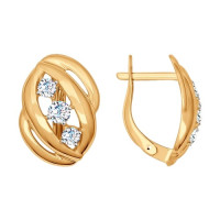 Серьги из золота с фианитами 7945
