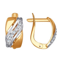 Серьги из золота с фианитами 6648 - Искристые акценты для вашего неповторимого стиля