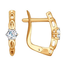 Серьги из золота с фианитами