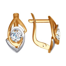Серьги из золота с фианитами