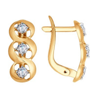 Сияющие золотые серьги с фианитами 5313 для яркого образа