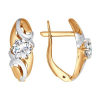 Серьги из золота с фианитами 5311, сверкающие как утренние росы