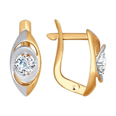 Серьги из золота с фианитами
