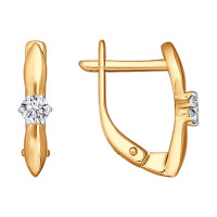 Серьги из золота с фианитами Звёздное сияние 4444