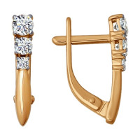 Серьги из золота с фианитами 4285