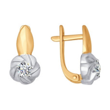 Серьги из золота с фианитами