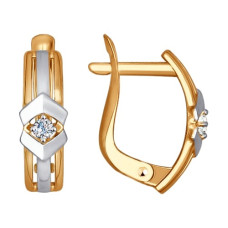 Серьги из золота с фианитами