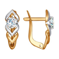 Серьги из золота с фианитами 6400