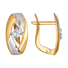 Серьги из золота с фианитами