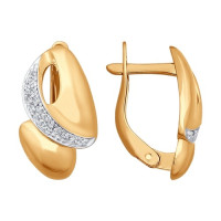 Сияющие золотые серьги с фианитами 8673 