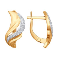 Серьги из золота с фианитами из коллекции Искрящийся Ветер 8656