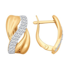 Серьги из золота с фианитами