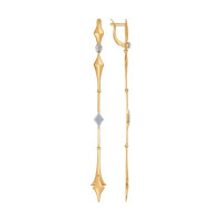 Серьги из золота с фианитами 17501 – блистательное обаяние вечеринки.