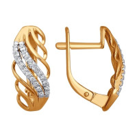 Серьги из золота с фианитами 