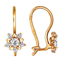 Серьги из золота с фианитами 18493
