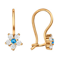 Серьги из золота с голубыми фианитами 18522