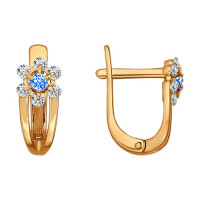 Серьги из золота с голубыми фианитами 