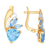Соблазнительные золотые серьги с голубыми топазами для истинных ценителей драгоценностей 5667