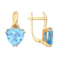 Серьги из золота с голубыми топазами 7644