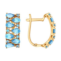 Серьги из золота с голубыми топазами