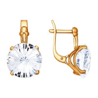 Серьги из золота с горным хрусталем