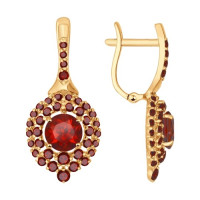 Серьги из золота с гранатами 8785