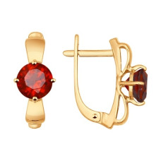 Серьги из золота с гранатами
