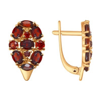 Серьги из золота с гранатами 