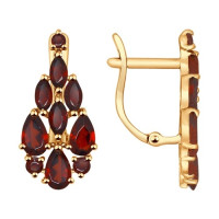 Серьги из золота с гранатами Искрящееся Очарование 8540