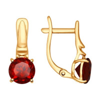 Серьги из золота с гранатами 